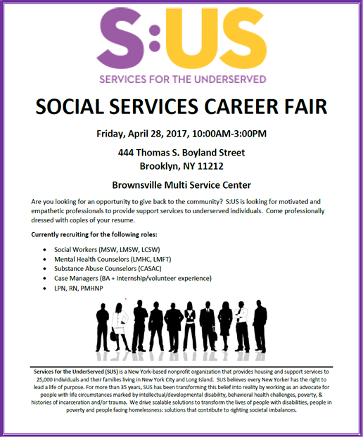 Social Services Career Fair: April 28, 2017