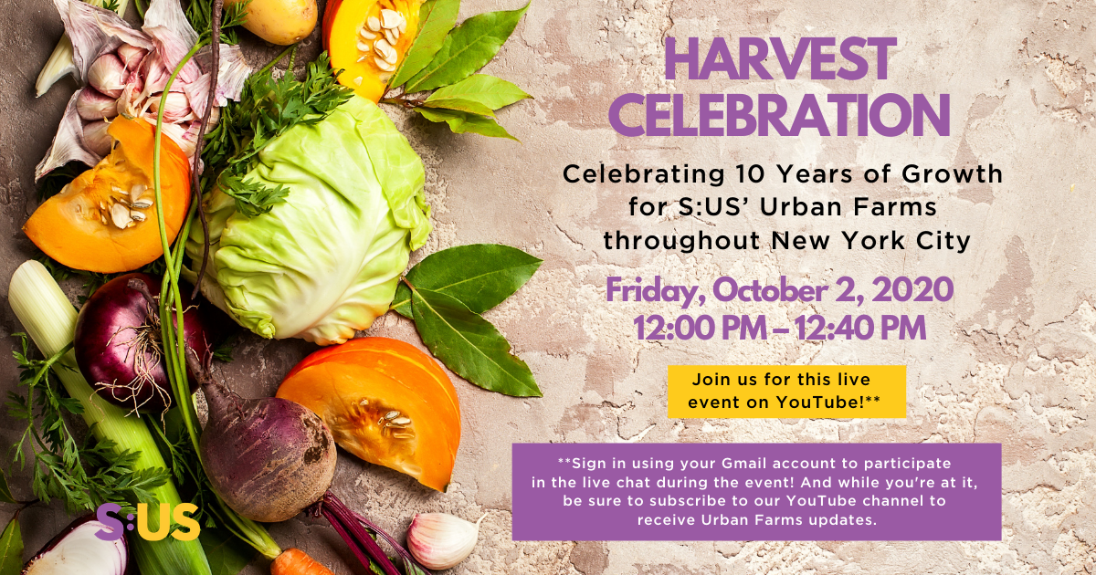 Join S:US for our Harvest Celebration on October 2!