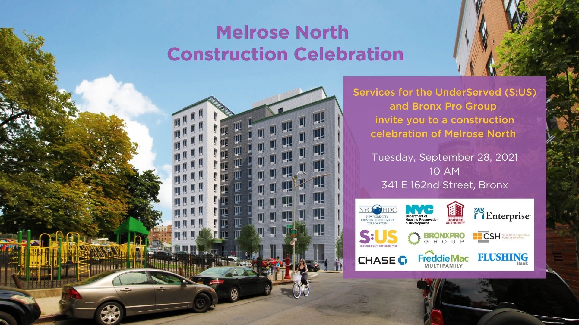Join us for a construction celebration of Melrose North on September 28