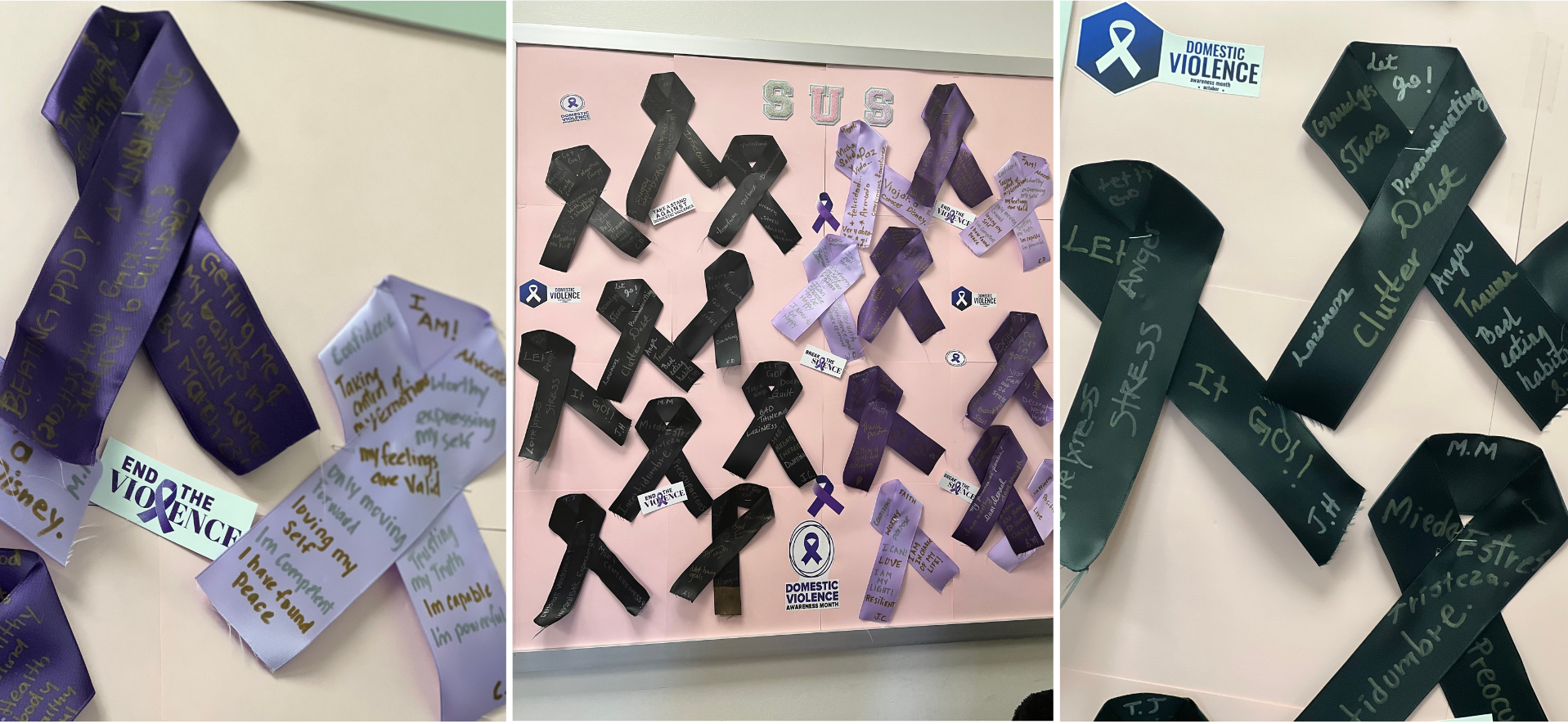 Domestic Violence Awareness Depicted in Empowering Ribbon Statements